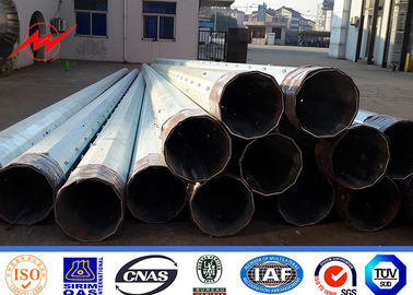 China 1.1 Safety 17m Height Electrical Power Pole 4.5mm Thickness Galvanised Steel Poles supplier