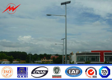 China 6m single arm galvanized solar street light poles for road lighting supplier
