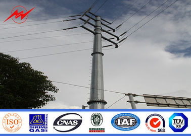 China 69KV steel pole 25ft Galvanized Steel Pole with cross arm supplier
