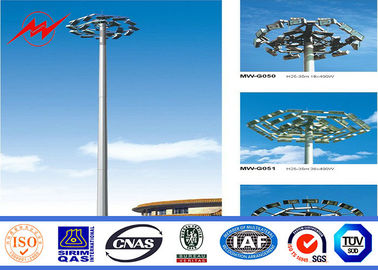 China HDG galvanized Power pole High Mast Pole with 400w HPS lanterns supplier