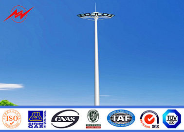 China Golden Color 15m Welding High Mast Lighting Poles For Airport / School / Villas supplier