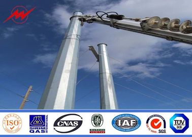 China 30ft 66kv small height Steel Utility Pole for Power Transmission Line with double arms supplier