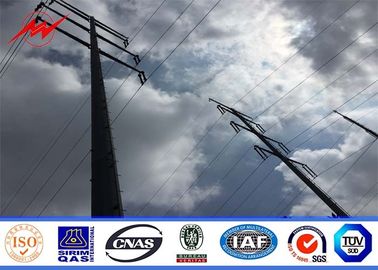 China 12sides 8M 2.5KN Steel Utility Pole for transmission power line with top steel plate supplier
