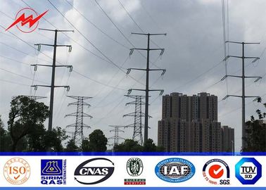 China 14m 500 Dan Tapered Steel Utility Pole , Galvanized Steel Poles With Climbing Ladder Protection supplier