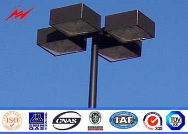 China 10M Blue Square Light Street Lighting Poles 4mm Thickness 1.5m Light Arm For Parking Lot supplier