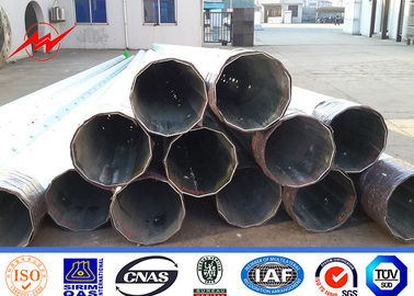China Outdoor Bitumen 20m African Galvanized Steel Power Pole with Cross Arm supplier