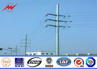 China 55ft Electrical Power Pole 3mm Thickness Powder Coating With Galvanized Stepped Bolt supplier