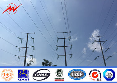China 1250 Dan 15M Height Conical Electric Power Pole 5mm Thickness ASTM A123 Galvanization Standard supplier