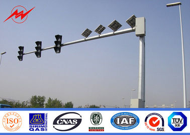 China 6500mm Height Galvanized Traffic Light Pole Columns Single Bracket For Horizontal Mounting supplier