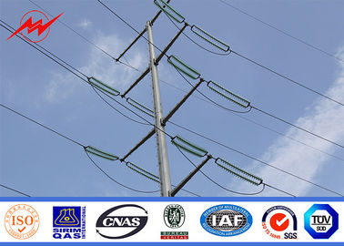 China Galvanized 12M 10KN Electrical Power Pole For Transmission Distibution Line supplier