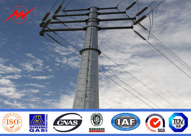 China Galvanized Steel Utility Pole 13.4kv Powerful Transmission Line 160 Km / H 30 M / S supplier