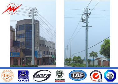 China 30KN 220KV Galvanized Electric Power Pole , 22M Q345 Steel Power Pole ISO 9001 supplier