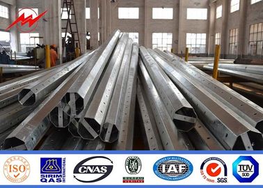 China Metal Electrical Galvanized Steel Pole Round Tapered Octogonal shaped With Bitumen supplier