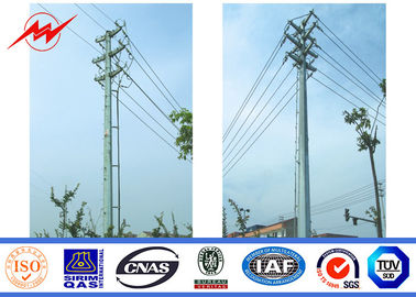 China 36KV ASTM A 123 Galvanized Electrical Steel Transmission Line Poles with Cross Arm supplier