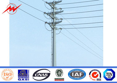 China Outdoor Tapered Transmission Line Steel Power Pole with Channel Steel Cross Arm supplier