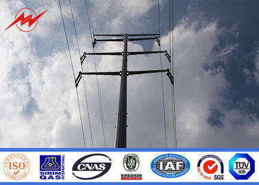 China Galvanized Electrical Tubular / Lattice Metal Utility Poles Transmission Line Pole supplier