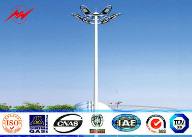 China 45m Galvanized High Mast Tower 100w - 5000w For Airport / Seaport , Single Or Double Arm supplier