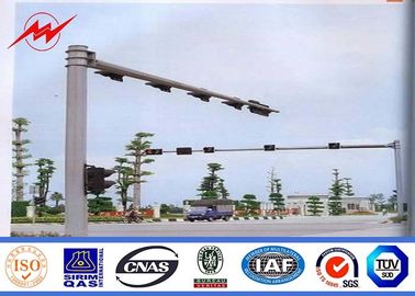 China 6.5 Length Q345 Traffic Light Pole 9m Single Cross Arm With 20 Years Warranty supplier