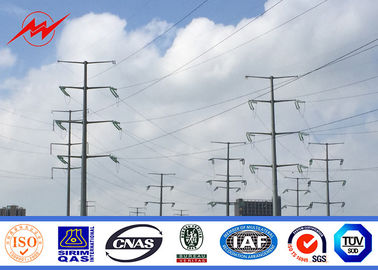 China Mental Galvanized Light Pole / Electric Power Poles With Cross Arm , 10kV - 220kV supplier