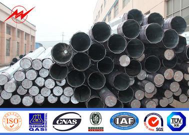 China 11M 2.5KN Octagonal Galvanized Steel Pole Bitumen Surface 34.5 KV Power Line Pole supplier