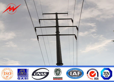 China 69kv Round Tapered Steel Utility Pole / Electric Light Pole For Electrical Transmission supplier