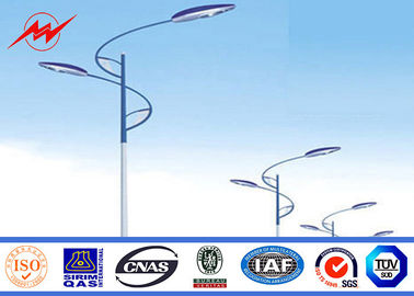 China Solar Power System Street Light Poles With Single Arm 9m Height 1.8 Safety Factor supplier
