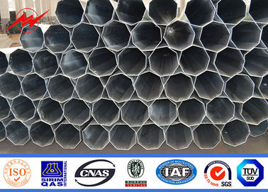 China High Voltage 35KV Cross Arm Galvanized Steel Power Tubular Poles With Bitumen supplier