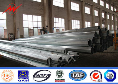 China 9 Meters Power Distribution Pole , Galvanised Steel Pole 200 Dan 400 Dan 650 Dan 800 Dan supplier