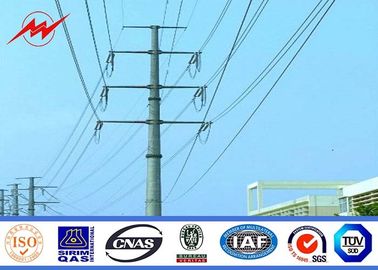 China Round Tapered Galvanised Steel Power Transmission Poles / Electrical Power Pole supplier