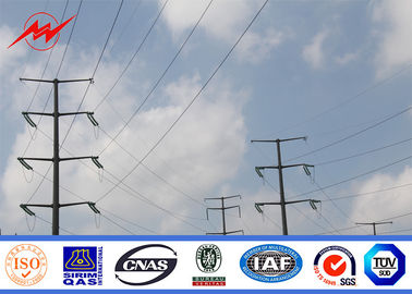 China 132 KV Dodecagon Galvanized Power Transmission Poles With Cross Arm 12 Side supplier