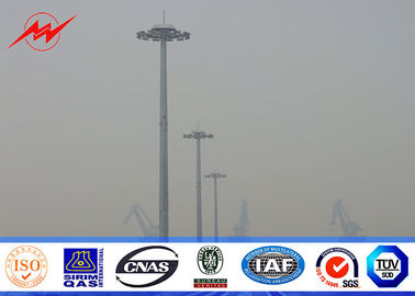 China Galvanized Octagonal 45M High Mast Light Pole With Platform Bracket Arm For Stadium Lighting supplier