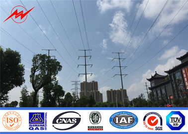 China 132kv Power Utility Poles Polygonal Tower Galvanized Steel Electric Pole supplier
