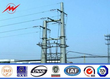 China 30KM 69kv Galvanized Steel Pole With Bitumen For Transmission Line supplier