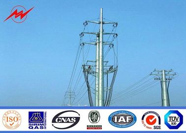 China 69KV 30kM ASTM A123 Octagonal Foot Galvanised Steel Poles For Street / Garden / Square supplier