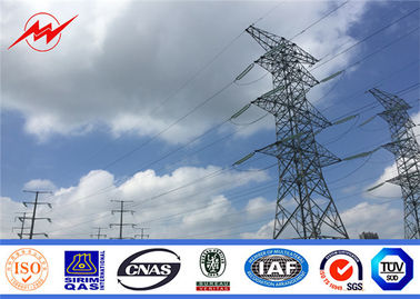 China 35KV Double Circuits Terminal Galvanized Power Distribution Poles 10m Height supplier