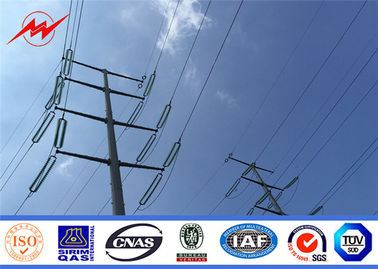 China 100KV Electric Transmission Line Steel Galvanized Pole , Electrical Power Poles supplier