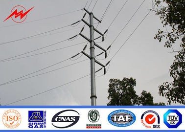 China 66kv Electricity Transmission Power Pole Line Tower / Steel Straight Pole For Overhead Transmission Line supplier