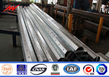 China 11kv Conical Electrical Hot Dip Galvanized Steel Utility Poles 2.5mm to 10mm Thickness supplier