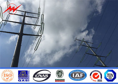 China 75ft 80ft Flange Steel Utility Pole / High Voltage Lattice Steel Towers Overhead supplier