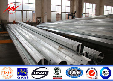 China Electrical Concial Tapered Steel Utility Pole , Steel Power Distribution Pole 10kv ~ 550kv supplier