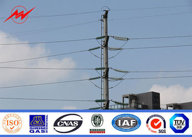 China Galvanized 15m Tensile Utility  Power Poles For Power Distribution Line Project supplier