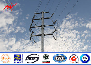 China 450Mpa Min Yield Stress Electrical Power Pole , Cross Arm Galvanised Steel Poles supplier