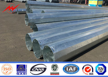 China 15M Galvanized Utility Power Poles With Suspension Double Arm Accessories supplier