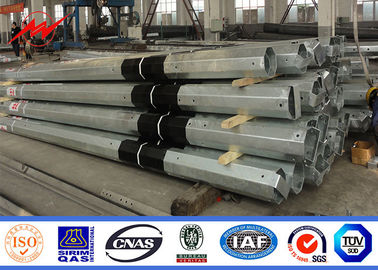 China 11m 3.8mm 2 Section FRP Galvanized Steel Pole Electric Transmission Column supplier