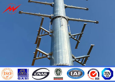 China 18m 22m 132kv Round Hot Dip Galvanised Metal Pole For Transmission Line supplier