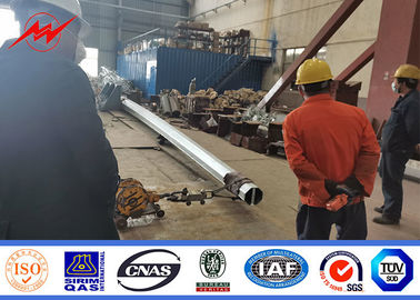 China Transmission Steel Metal Electric Pole 15m 550 Dan 650 Dan 4mm / 5mm Thickness supplier