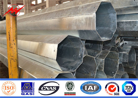 China 8 - 18m Hot Dip Galvanized Steel Utility Pole Gr65 Material Round / Conical Shape supplier