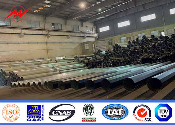 China 35ft 500kg 750kg Tubular Steel Pole 2.75 / 3mm Thick Hot Dip Galvanized supplier
