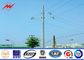 Hot Dip Galvanized Medium Voltage Electrical Transmission Poles With Insulator supplier