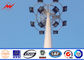 Powder Coating Flanged 20m High Mast Poles , Plaza / Garden Lighting Pole supplier